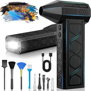 Electric Air Duster with Flashlight, 180000 RPM Compressed Air Duster Turbo Fan(10000mAh),Multipurpose Jet Fan, High-Speed Air Blower with 4 Gear,Electric Air Blower Duster with Assist Lighting BL01