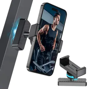 LEWEBRAVE Magnetic Phone Holder for Gym, 360° Adjustable Strong Magnet Base Mount, Universal Magnetic Phone Mount for Workout Recording on All Smartphones