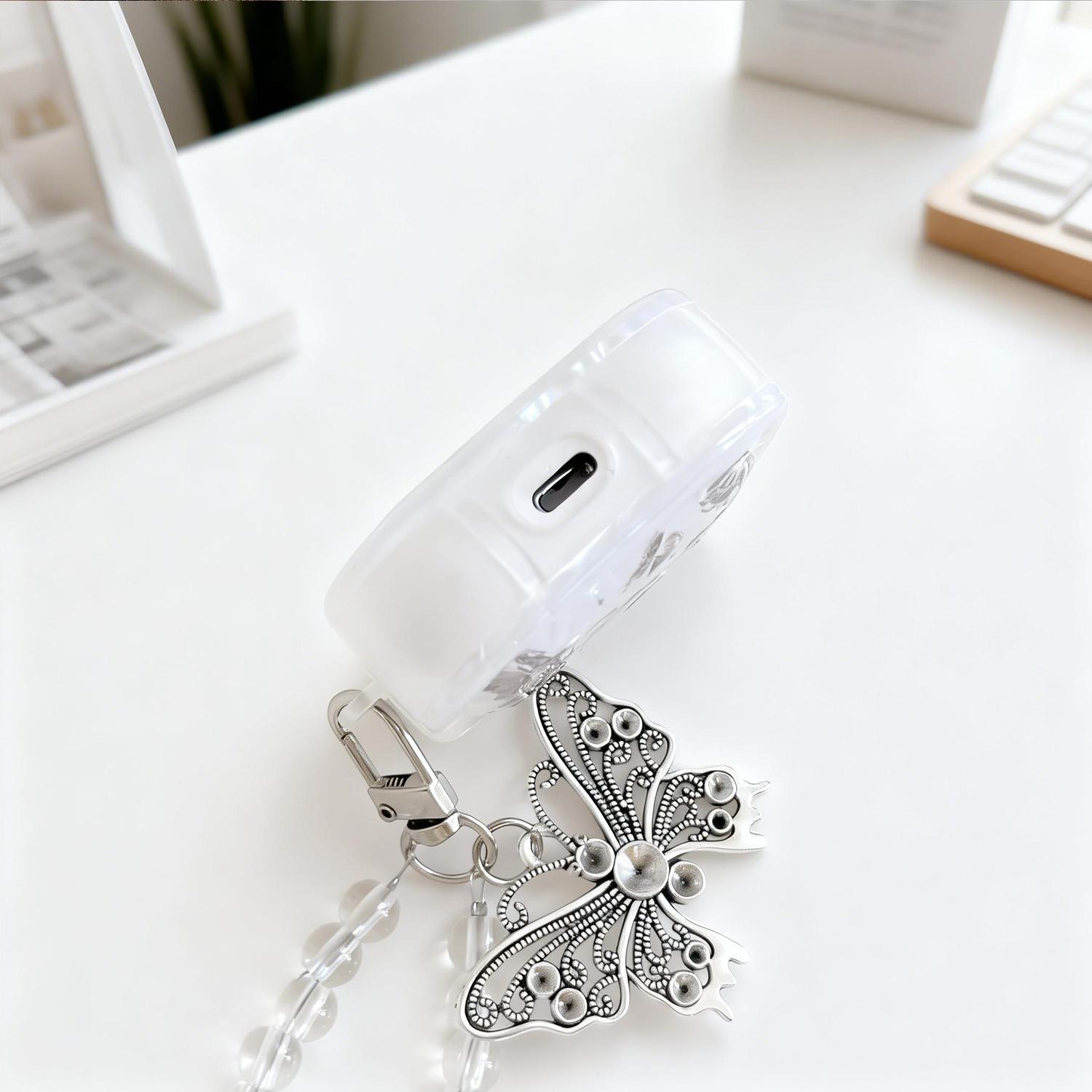 for AirPod Pro 3/2 Airpods 1/2/3Case 2026 Cute Elegant Shell Pearl Shockproof Protective Cover with Strap Keychain Compatible for AirPods Generation for Women Girls, Shockproof Anti-Scratch Anti-Slip TPU Cover