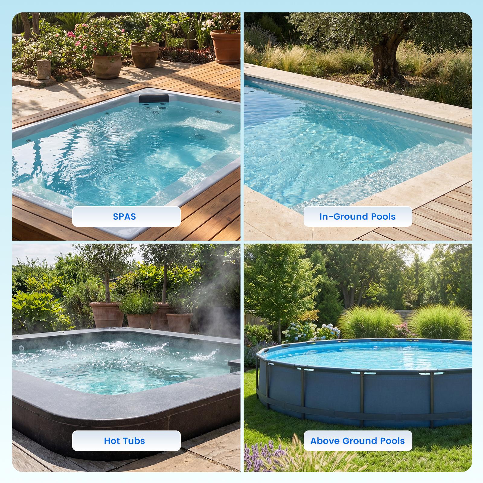 【Spring Cleaning】Enhulk New Upgrade PC18 Pool Vacuum for Above Ground Pool with Telescopic Pole, Running time up to 1H, Handheld Design with Powerful Suction up to 18.5 gallon/min Ideal for Leaves, Debris