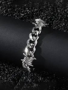 European and American hip-hop thorny Cuban bracelet, unique street-style super-cool men's bracelet, suitable for daily and casual party occasions, distinctive jewelry accessory