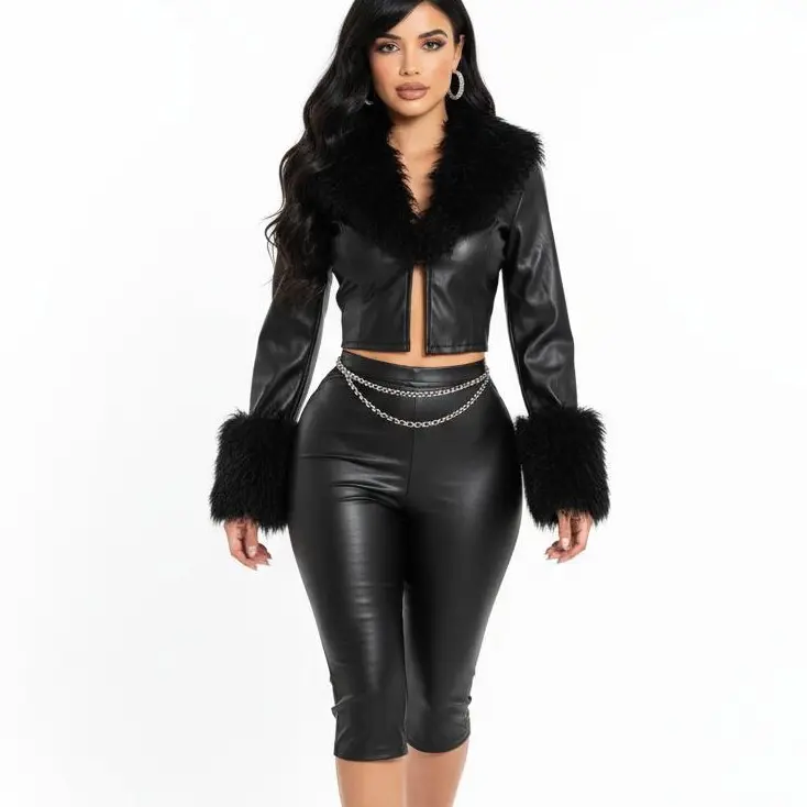 Leather fur set Leather fur set