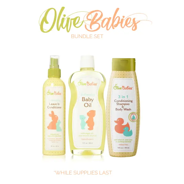 Olive Babies Shampoo, Oil, and Leave In Condition Set