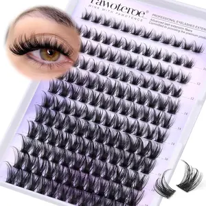 Wispy Lash Clusters Natural Eyelash Clusters 8-16mm Cluster Eyelash Extensions 144pcs Fairy Individual Lashes Wispy Cluater Lashes Extension Natural Look