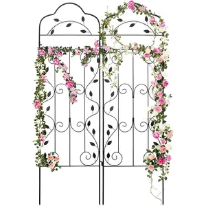 Hogardeck Metal 60 * 18In Garden Trellis 2-Packs for Climbing Plants Flowers Vegetables Planting Arched Outdoor Decoration for Courtyards Lawns Gardens hogardeck