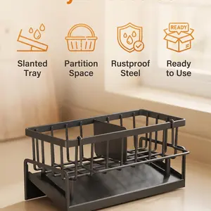 Multi-Functional Kitchen & Bathroom Sink Storage Organizer Set - Faucet Hanging Rack, Ideal for Dishcloths, Sponges & Brushes - Durable, Easy to Clean, Space-Saving Home Organizer