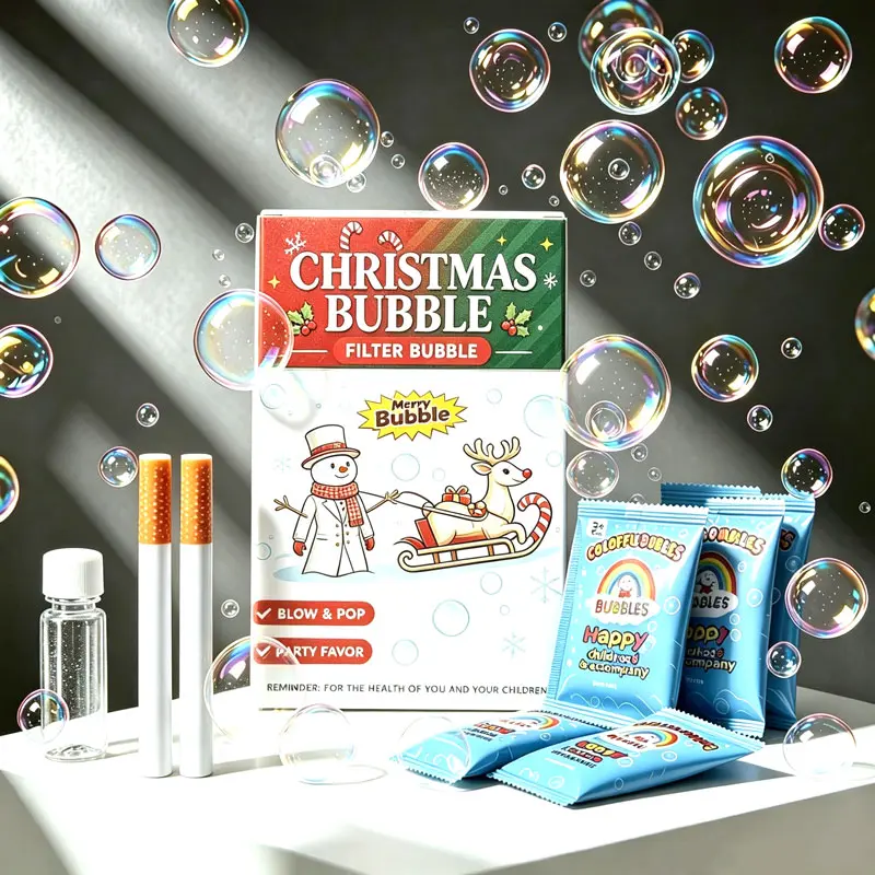 [New] Christmas Exclusive Unisex Happy Bubbles Pocket Fidget Bubble Blower Keychain - Cigarette-Look Disguised Form Desk Toy, Holiday Gifts, Kids' Party Favor, Home Stress Reliever