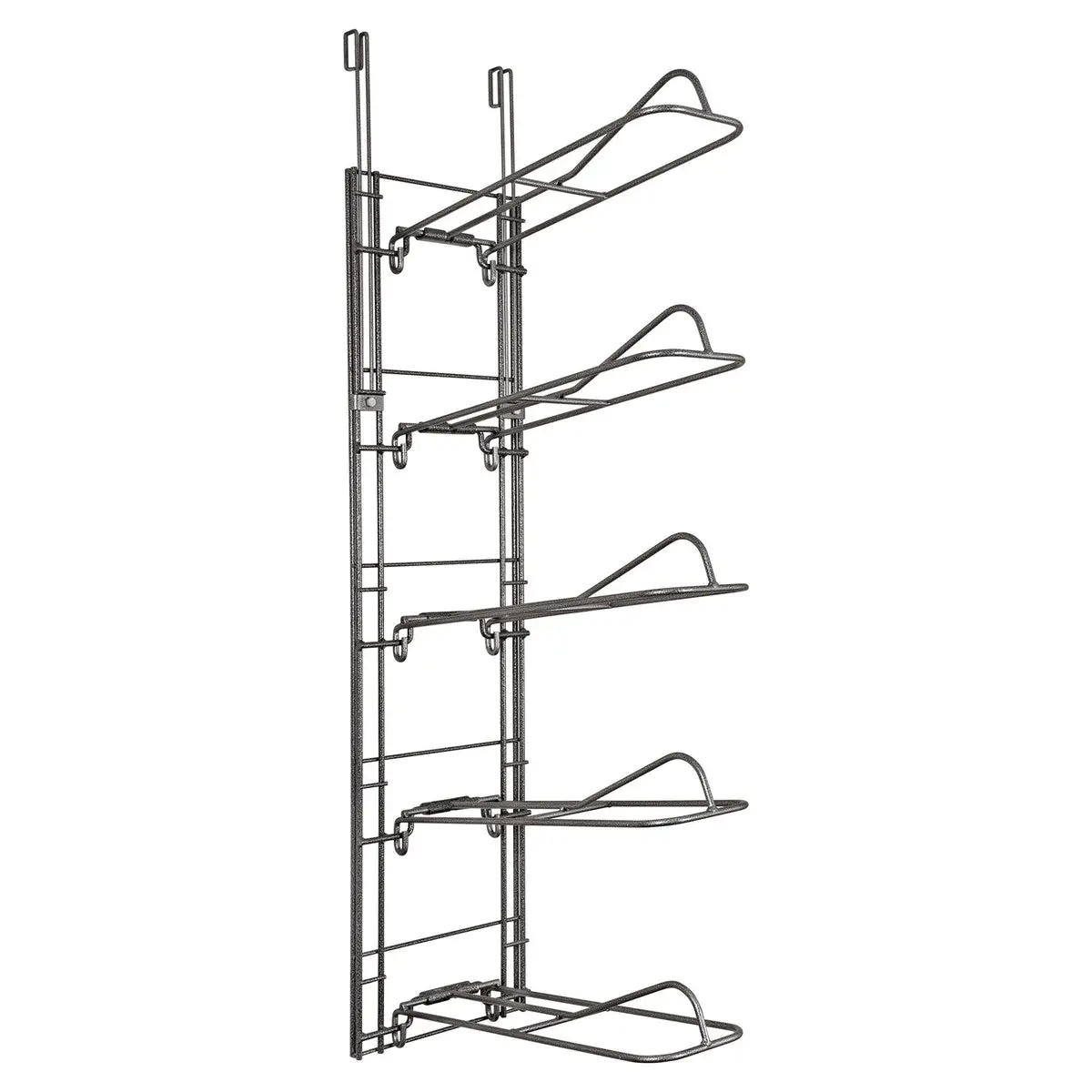 5-Tier Drop-Down Saddle Rack with Height Adjustable, Smooth Removable Racks - Wall Mounted Tack Room Storage with Multiple Tiers, 2" Thick Walls, Curved Pommels