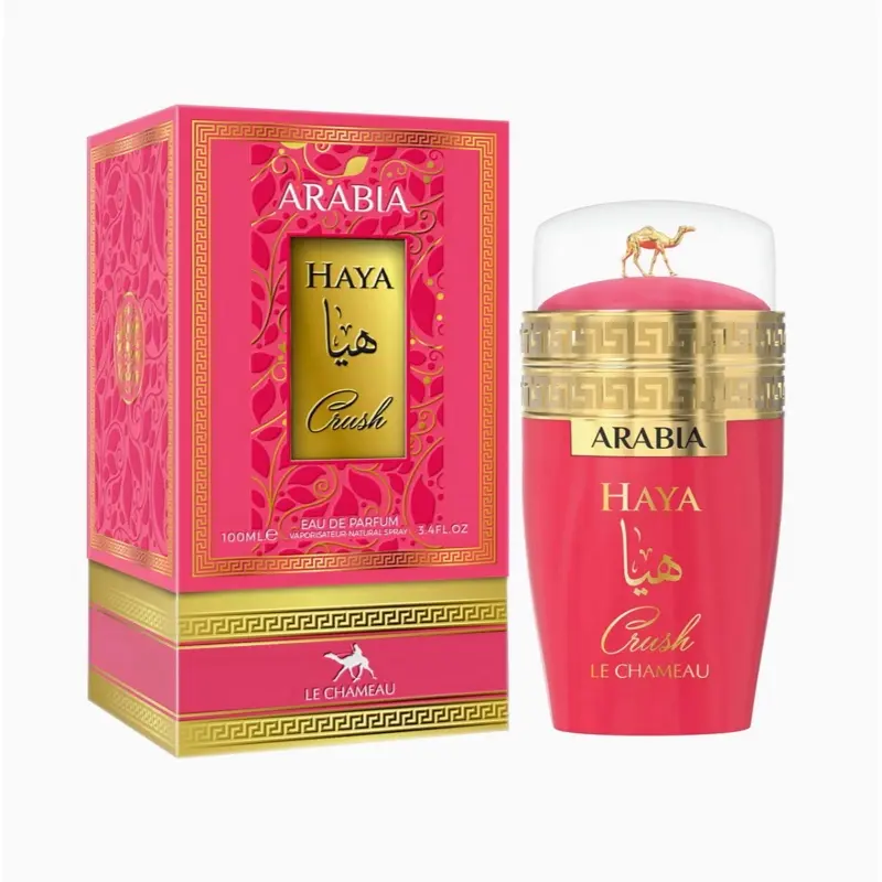 Arabia Haya Crush Eau de Parfum 100ml by Le Chameau - Pink Bottle with Gold Accents