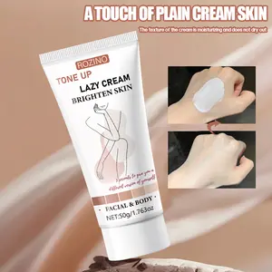ROZINO Tone Up Lazy Cream Brighten Skin - Facial & Body Moisturizer 50g Lightweight Formula with Shea Butter & Vitamin C for Natural Hydration