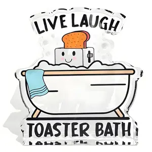 Acrylic Toast Rack Bathroom Decor Sign, Transparent Fun Office Decoration, Clear Desktop Ornament, Layered Tray Display, Unique Gift Idea, Novelty Desk Decor