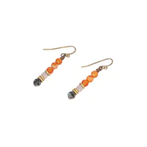 "Vitality and Prosperity" Carnelian and African Turquoise Earrings