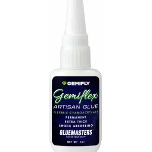 Gluemasters GEMIFLEX Artisan Glue by Gluemasters USA Fast Strong Flexible Cyanoacrylate with 12 Precision Tips for Artists