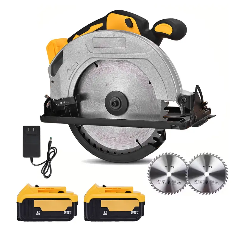 Cordless circular saw, compatible with DeWalt 20V MAX battery, 7-inch brushless electric circular saw, 5500 RPM, 0–45° bevel cutting function, lightweight design, includes 2 blades, suitable for working with wood, stone, and plastic, Father’s Day gift