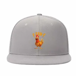Funny cartoon rooster with bold F-CAW-F text print snapback trucker cap hat Outdoor sports and leisure flat brimmed hat