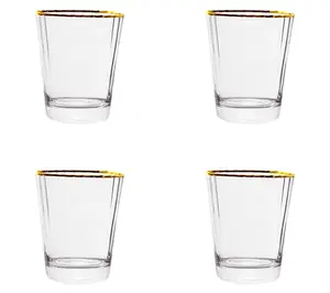 10 Strawberry Street Set of 4 Grace Gold Rim DOF