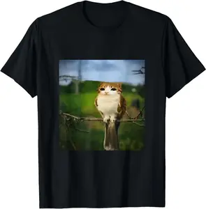 100% Cotton Unisex Funny Cat Owl Meme Funny Meowl Meme brainrot gen z Memes T-Shirt