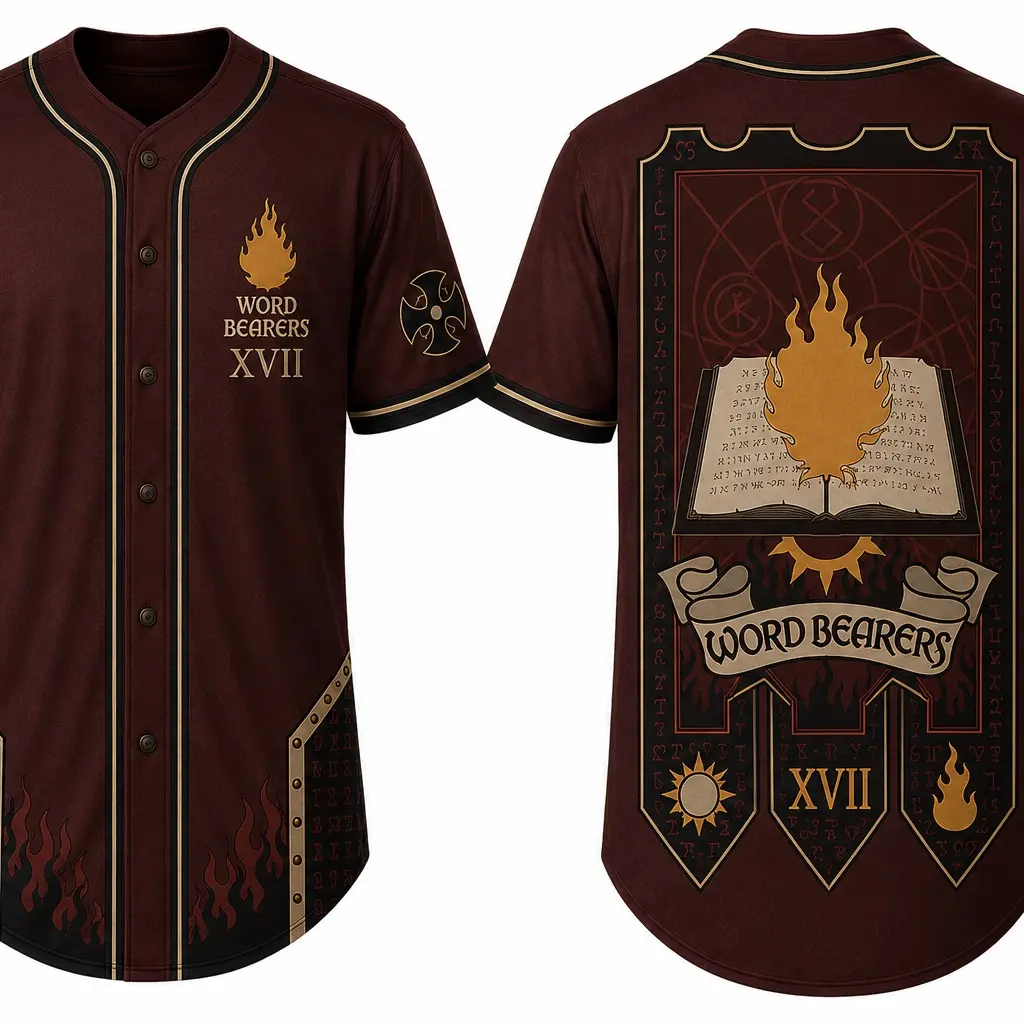 Futuristic Legion Baseball Jersey, Dark Battle Button Up Shirt for Men & Women, Sci-Fi Gaming Apparel