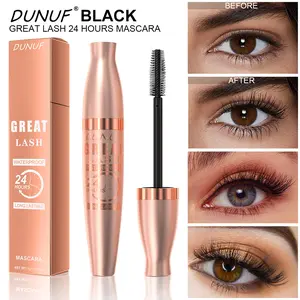 DUNUF BLACK Great Lash Mascara 24H Long Lasting 100% Waterproof Volume Boost Eyelash Makeup Cosmetic