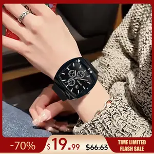 Luxury Unisex Square Watch Waterproof 30M Stainless Steel Case Silicone Strap Luminous Dial Date Display Scratch Resistant Mineral Glass Elegant Business Casual Design for Men Women Wristwatch