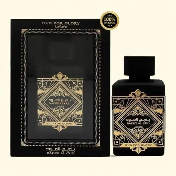 Lattafa Bade'e Al Oud - Oud for Glory Unisex Arabian Fragrance EDP, Long-Lasting Spray with Saffron, Lavender, Warm Spicy Oriental Amber Woody Arabian Scent, Agarwood Base, Musk, 100ml/3.4 oz