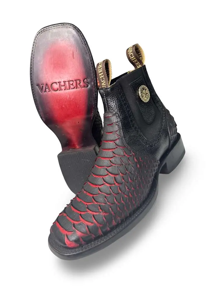 Botin Piton Print Mate Rojo Para Caballero