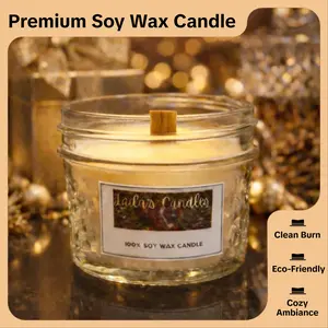 Laila’s Candles – Premium 4oz Soy Wax Candle Crackling Wood Wick (Clean Burn & Long Lasting)