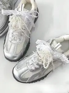 4pcs Shoe Accessories, Cute Lace Shoelaces/White 3D Pearl Beaded Butterfly Decorative Detachable Shoe Clips, Multi-Purpose Fashion Accessory For Shoes/Boots/Bags Footwear Comfort