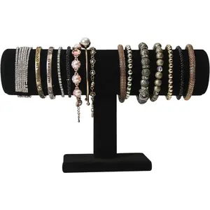 T-Bar Bracelet Holder,Bracelet Display Stand For Selling, Organizer Watch Rack For Show (Black Velevt)