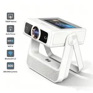 XBJ Smart Portable Projector with Touch Tablet, 4K Support Outdoor Proyector, WiFi6 Bluetooth for Home Theater/Gaming/Outdoor (270° Stand & 250") Lcd Audio Lcd Audio Automatic Noise Space video