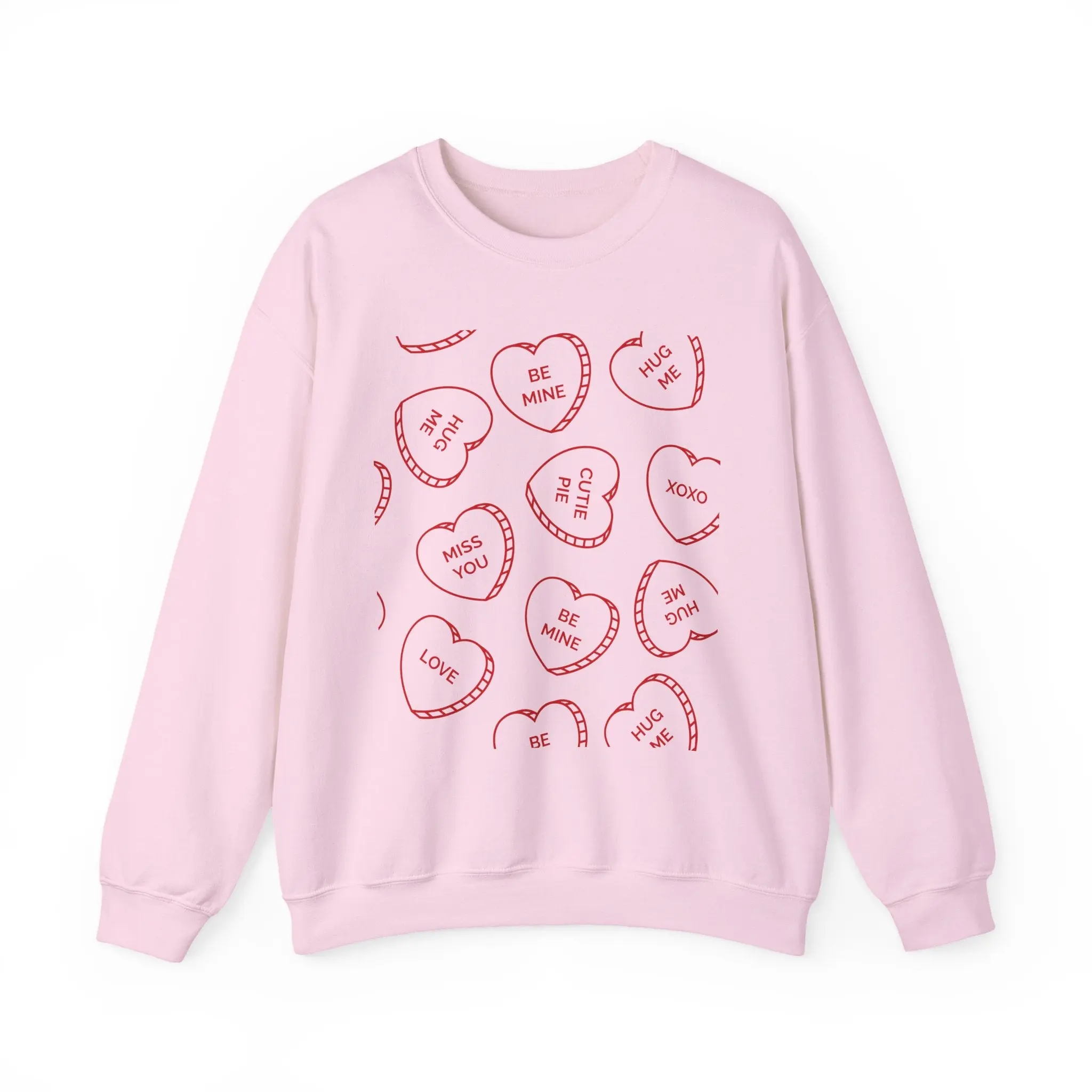 Candy Heart Crewneck Sweatshirt - Heart Design - Cute and Cozy Casual Cotton