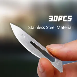 30pcs Stainless Steel Blades Model 24, Sharp Independent Packaging, Durable Kitchen Tools, High-Quality Replacement Blade Set