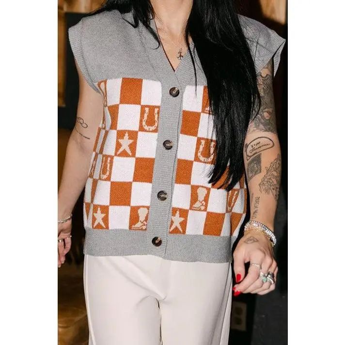 SALE - The Lucky Checkered Sweater Vest