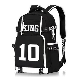 2026 Football Star Pattern Backpack,Large Capacity Casual Travel Daypack,Unisex for Teenagers and Students