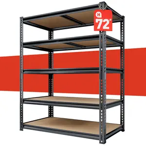 RoomFave Garage Shelves Classic 5-Tier Metal Storage Shelving Unit Height Adjustable Versatile Utility Rack Shelf for Craft Warehouse Pantry Kitchen Organiser
