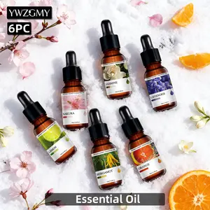 6pc Aromatherapy Essential Oils Set, Flower & Fruit Scented, Aroma Scented Floral, 10ML Per Bottle, Total 60ML, Ideal for Candles, Diffusers, Air Fresheners