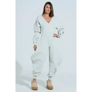 Comfortable Cozy Sweatshirt Jumpsuit Chunky Cotton