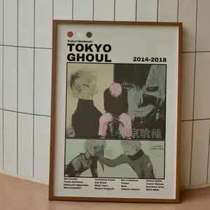 Tokyo Ghoul Anime Poster, Ken Kaneki Dark Manga Art Print, Japanese Style Wall Home Decor, Gift For Fans