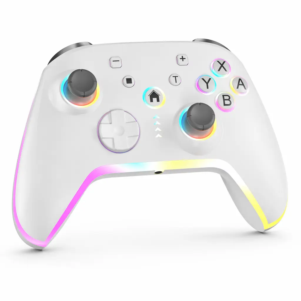 RUNTOGOL Wireless controller Switch 2 clear Gamepads,  Compatible with Switch 2/Pro/Lite/OLED, Programmable Device with Dual Vibration, Turbo, 800mAh Battery, 7-Color Light, 1-Key Console Wakeup & Smartphone Support, Grip Accessories