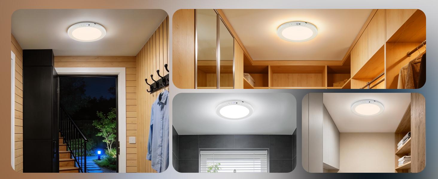 2026 1/2-Pack Rechargeable Motion Sensor Ceiling Light with Remote: Battery Operated Ceiling Light Wireless Indoor for Closets Shower, Closet, Stairs, Hallway, Pantry, 3 Color Temperatures Dimmable 2026 1/2-Pack Rechargeable Motion Sensor Ceiling Light with Remote: Battery Operated Ceiling Light Wireless Indoor for Closets Shower, Closet, Stairs, Hallway, Pantry, 3 Color Temperatures Dimmable