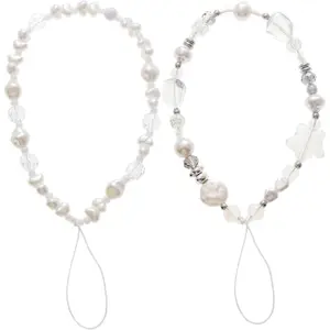 Beaded Camera Wrist Strap, Cute Phone Charms Strap, Pearl Bracelet Wrist Strap, Phone Keychain Decoration for Wallet AirPods