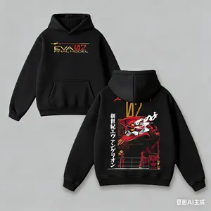 Evangelion Final model 02 Washed Hoodie Sweatshirt Anime Shirt, Crewneck, Casual  , Heavyweight Cotton T-shirt, Anime Merch, Streetwear emo clothes affliction hoodie deku   good graphic tees quarter zip outfits polo ralph city boy boxy fit