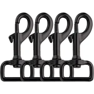 Swivel Clips Snap Hooks Black Heavy Duty Dog Leash Clasp Snaps Trigger Clip 1" 4pcs
