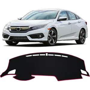 KDO for 2016 2017 2018 2019 2020 2021 Honda Civic Dash Cover, Dashboard Cover mat Custom fit for Honda Civic 2016-2021,Protective Dashboard for Civic Sedan/Hatchback Interior Accessory (Red Edge)