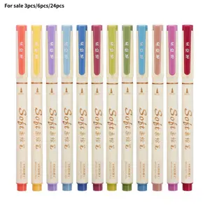 3-24 Color Art Markers Set, Controllable Soft Tip Coloring Pens, Drawing Doodle Handwriting Pens, Suitable for Adults Teens School Students