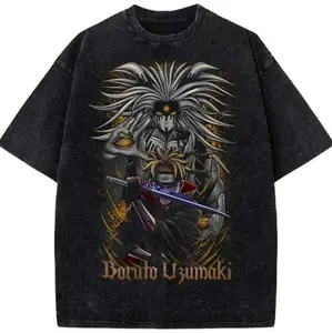 Vintage Boruto Momoshiki T-Shirt, Retro Anime Swordsman Graphic Top, Ninja Streetwear Clothing, Boruto Karma Manifestation T-Shirt Unisex Cotton Crewneck Shirt Menswear Womenswear Streetwear Top