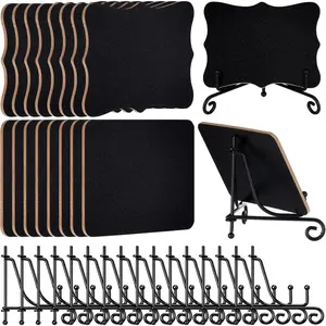 16 Set Mini Chalkboard Signs with Iron Stand, Food Labels for Party Buffet, Small Blackboard Labels, Catering Supplies Buffet Display for Wedding Place Cards Name Tags Party Decor