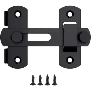 Barn Door Lock- Heavy Duty 180  Flip Sliding Latch Lock with Flip Door Latch & Safety Door Lock, Easy Installation,  for Barn Doors, Pet Doors, Bathrooms, Sliding Doors & Cabinets