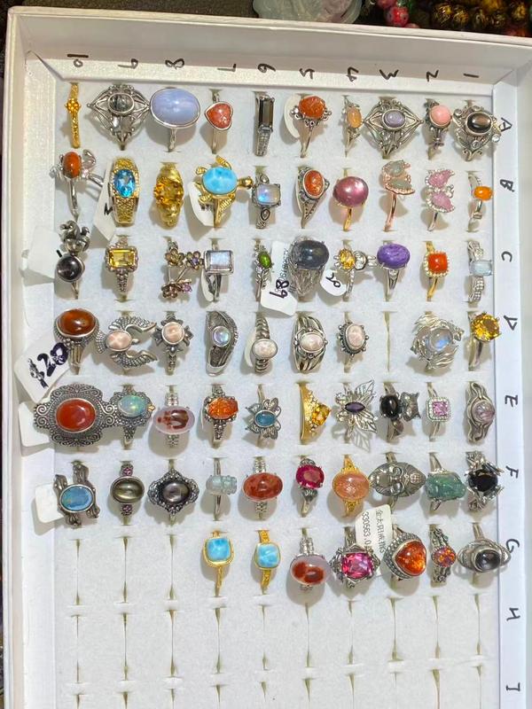 S925 Rings with natural gems