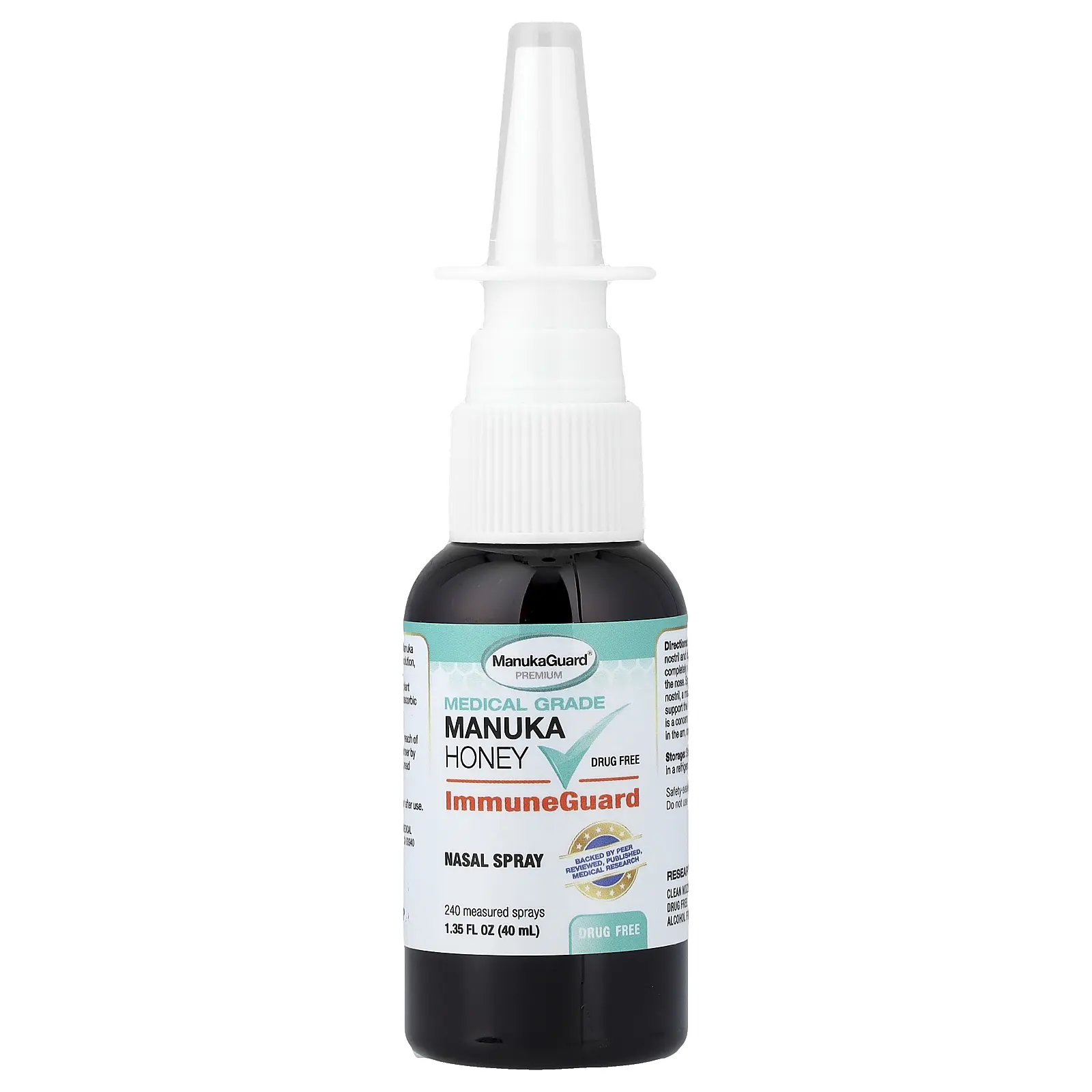 ManukaGuard Medical Grade Manuka Honey, Everyday Immune Cleanse Nasal Spray, 1.35 fl oz (40 ml)
